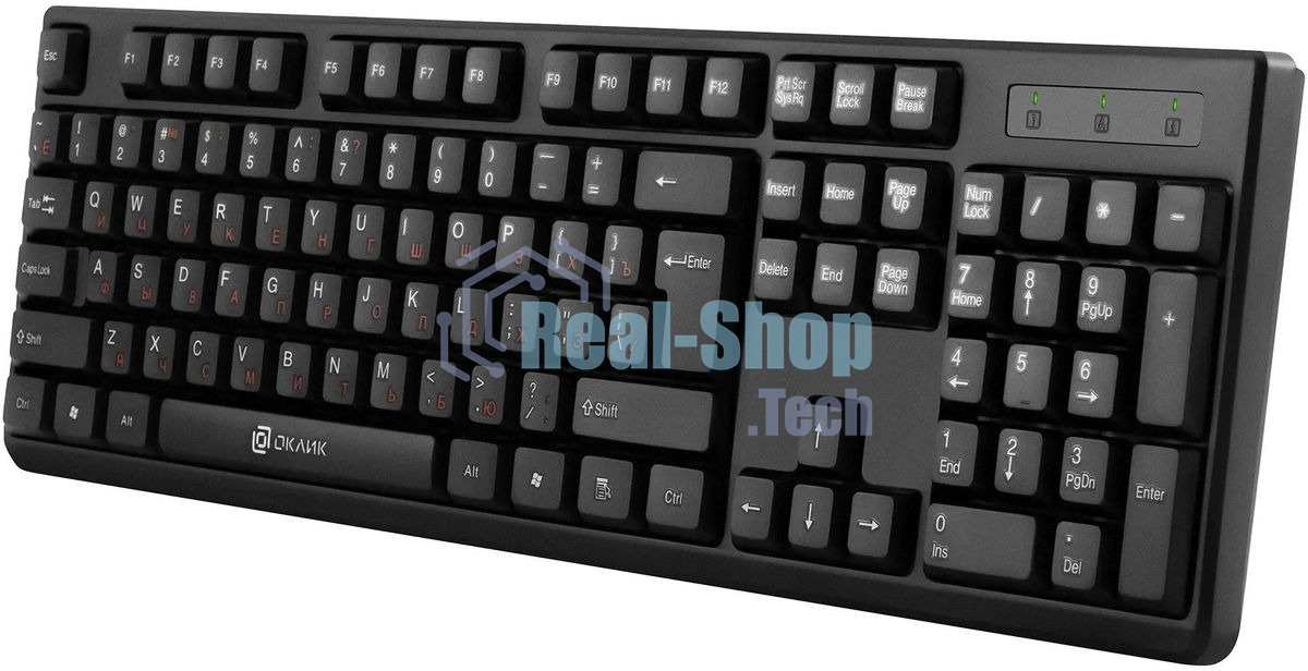 Клавиатура Oklick 100M HW3 проводная, USB Type-A, чёрный