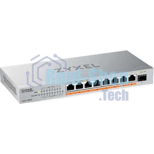 Коммутатор Zyxel XMG-108HP-EU0101F (L2) 8x2.5 Гбит/с 1SFP+ 8PoE++ 100W неуправляемый