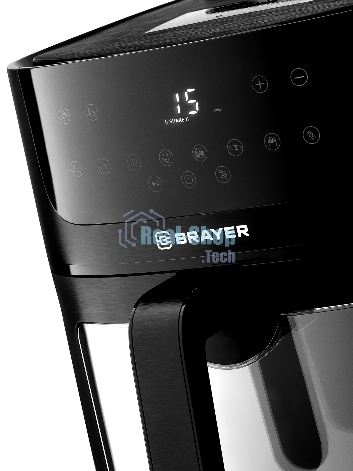 Аэрогриль Brayer BR2042 черный, 1800 Вт, 8 л, сенсор, 8 программ