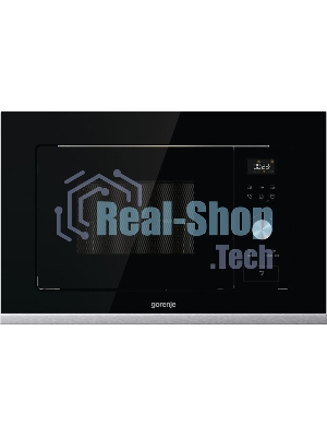 Встраиваемая микроволновая печь GORENJE BMX201AG1BG черный/серебристый, 20 л, 800 Вт, переключатели - сенсор, поворотный механизм