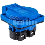 Розетка панельная IEK MAGNUM PSN71-016-3-2-44-K07 2P+PE 16А IP44 РП11-3 с защ. крышкой с заземл. син.
