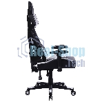 Кресло игровое Cactus CS-CHR-090BLW черный/белый, сиденье черный/белый, эко.кожа, крестовина пластик, пластик черный/белый