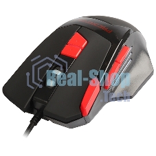 Мышь проводная Qumo Predator M80 черный, 3200 dpi, USB, кнопки - 8