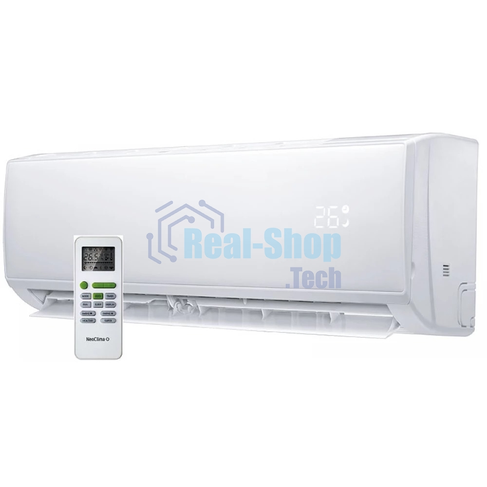 Кондиционер сплит-система настенного типа Neoclima NS/NU-HAL09FWI32 инвертор, 9000 BTU, 25 м², 24 дБ, охлаждение, обогрев, осушение, белый