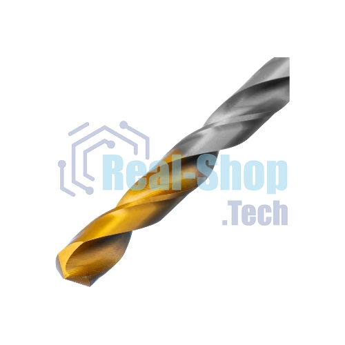 Сверло спиральное по металлу Denzel 7,0 x 109мм, Р6М5, Golden Tip