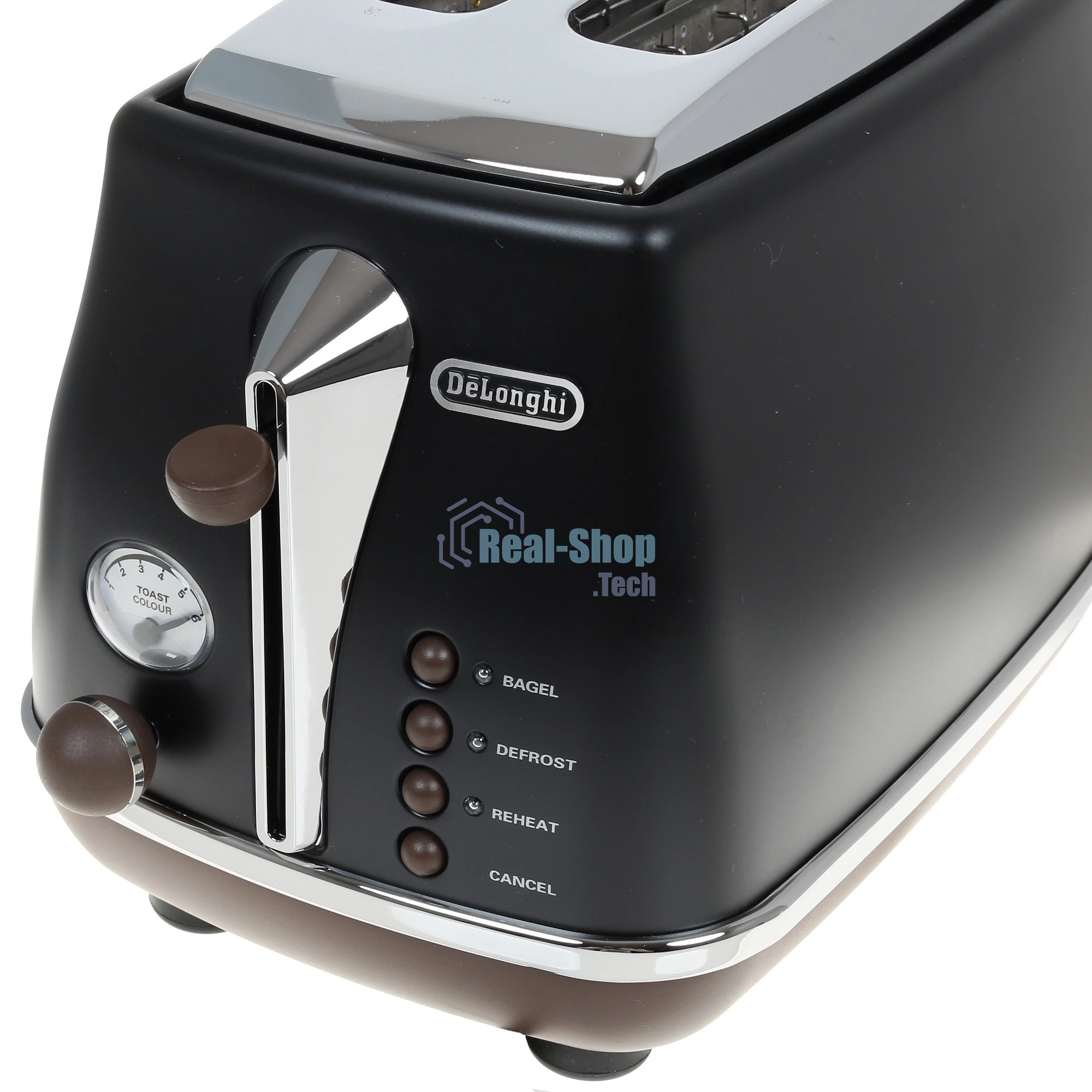 Тостер DeLonghi CTOV2103.BK черный, 900 Вт, 2 слота