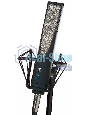 Микрофон конденсаторный sE Electronics RNR1 инструментальный, ленточный, 20 Гц-25 кГц, восьмерка, 25 mV/Pa, 135 дБ, комплектация: держатель-паук, металлический кейс и деревянный кейс с микрофоном