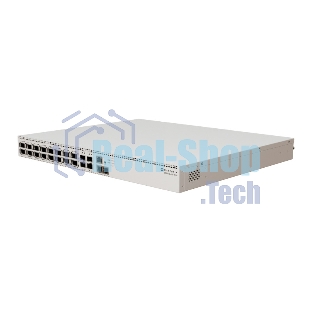 Коммутатор MikroTik CRS520-4XS-16XQ-RM Cloud Router Switch with Quad-Core AL52400 2 GHz CPU, 4 Gb RAM, 98CX8410 switch chip, 2 x 10G Eth ports, 4 x 25G SFP28 ports, 16 x 100G QSFP28 ports, RouterOS L5, 1U rackmount enclosure, dual hot-swap PSU, 4 x hot-swap fans