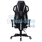 Кресло игровое Cactus CS-CHR-090BLW черный/белый, сиденье черный/белый, эко.кожа, крестовина пластик, пластик черный/белый