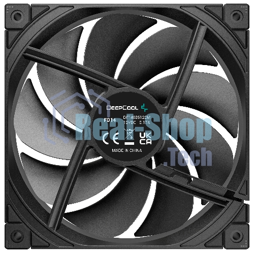 Вентилятор для корпуса DEEPCOOL FD14 черный, 140 мм, 1650 об/мин, 25.6 дБ, 4 pin