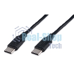 Кабель USB2.0 Cablexpert CC-USB2-CMCM-60-1M, Type-C/Type-C, 3A, 60Вт, PD/QC3.0, медь, 1м, черный, пакет