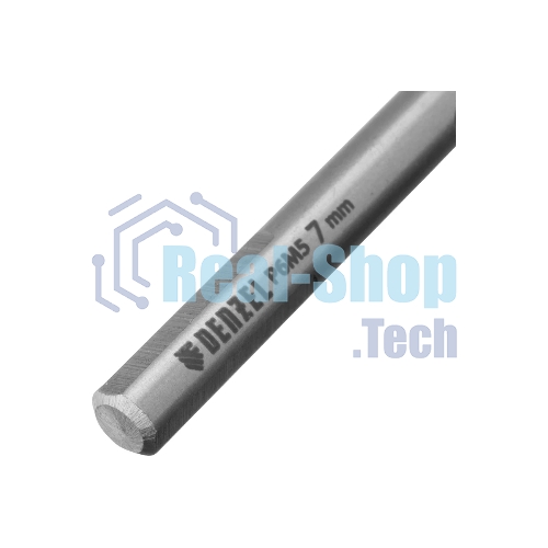 Сверло спиральное по металлу Denzel 7,0 x 109мм, Р6М5, Golden Tip