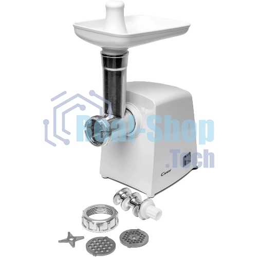Мясорубка электрическая Candy CG-100 белый, 900 Вт, 2.2 кг/мин, реверс, защита от перегрузки, насадки - 4