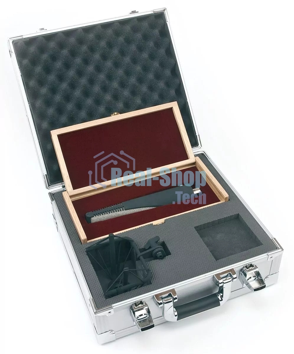 Микрофон конденсаторный sE Electronics RNR1 инструментальный, ленточный, 20 Гц-25 кГц, восьмерка, 25 mV/Pa, 135 дБ, комплектация: держатель-паук, металлический кейс и деревянный кейс с микрофоном