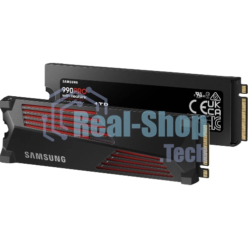 Накопитель SSD Samsung 990 PRO, 1000Gb, PCIe 4.0 x4, M.2 2280, NVMe, R/W 7450/6900, с радиатором