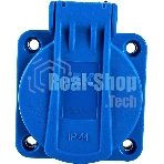 Розетка панельная IEK MAGNUM PSN71-016-3-2-44-K07 2P+PE 16А IP44 РП11-3 с защ. крышкой с заземл. син.