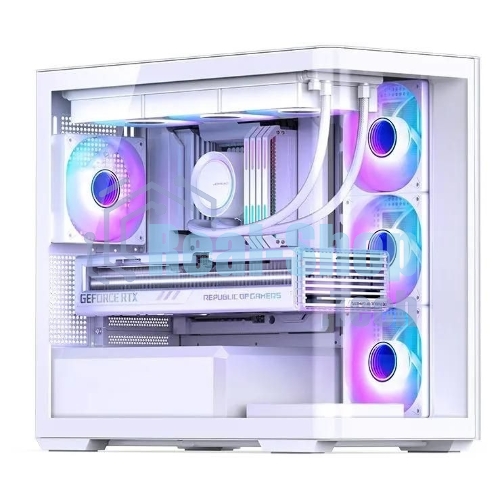 Корпус без блока питания JONSBO D300, Mini-Tower, TG, no fan, 2xUSB-A 3.2 + 1xUSB-C 3.2, mATX, mITX White