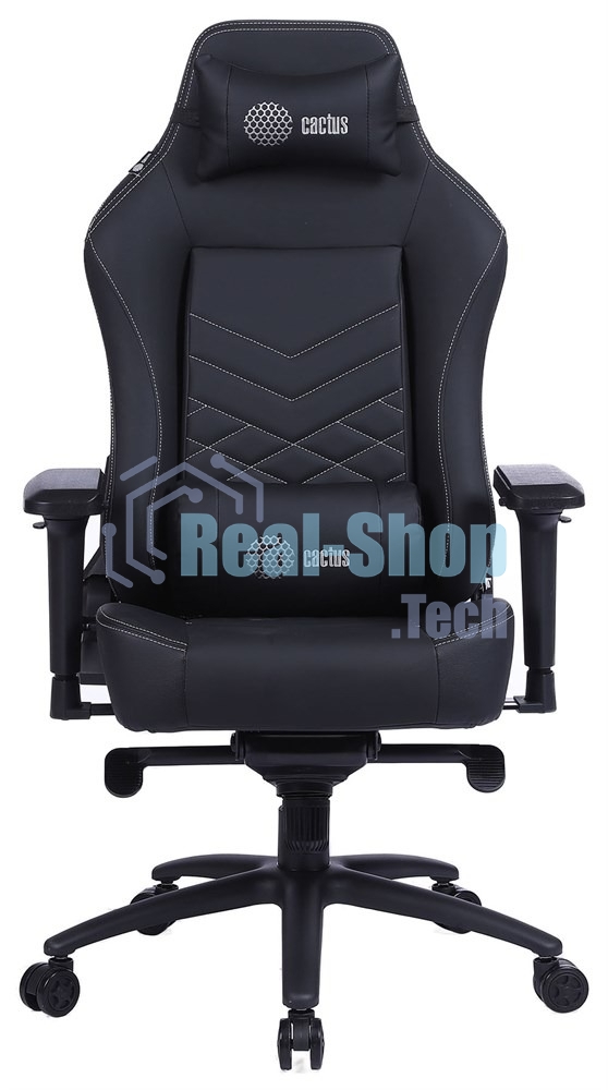 Кресло Cactus CS-CHR-0112BL черный, экокожа, подголовник