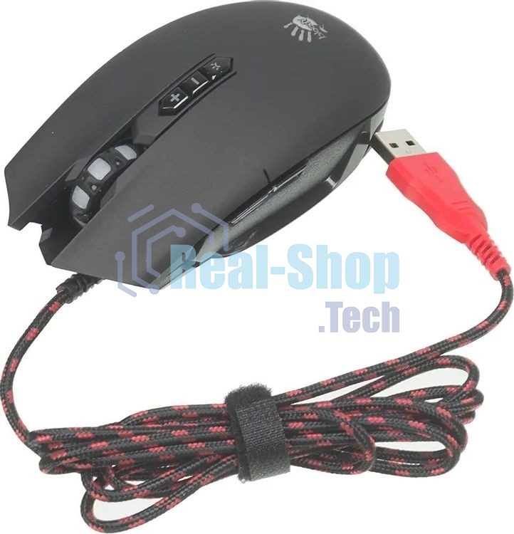 Мышь проводная A4Tech Bloody Q80 черный, 3200 dpi, USB, кнопки - 8