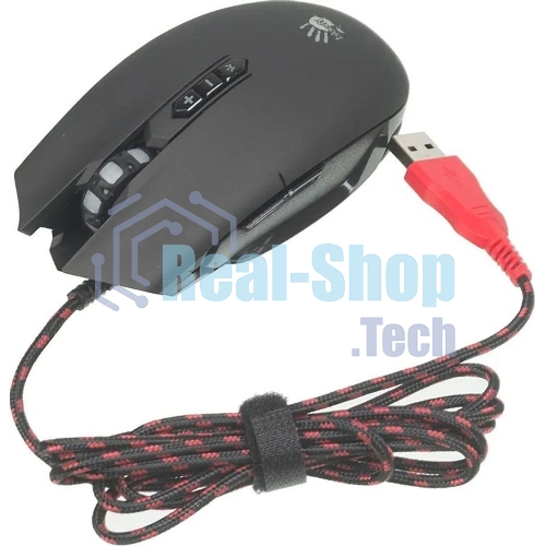 Мышь проводная A4Tech Bloody Q80 черный, 3200 dpi, USB, кнопки - 8