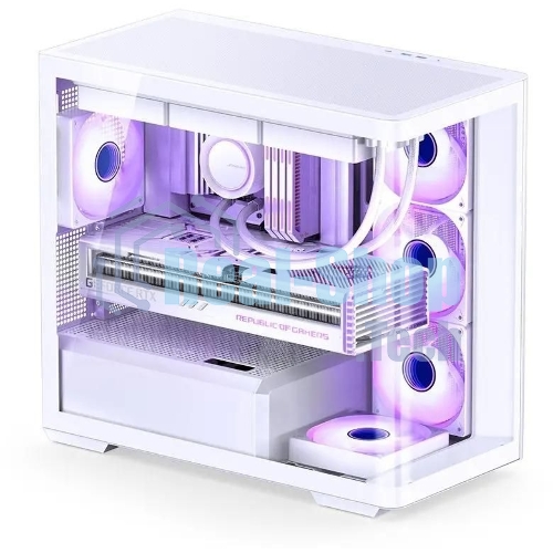 Корпус без блока питания JONSBO D300, Mini-Tower, TG, no fan, 2xUSB-A 3.2 + 1xUSB-C 3.2, mATX, mITX White