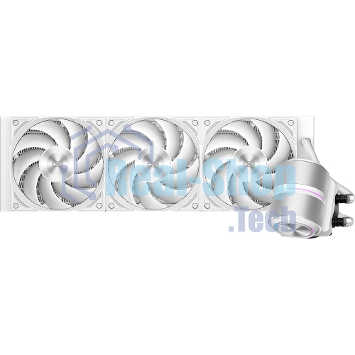 Система охлаждения Water Cooling System PCCooler DE360 Pro WH (300W, 360мм, White, ARGB Pump, Fans: 3x120мм, 86.73CFM, 32dBA, 2200RPM/Pump height 57мм, 28dBA, 3200RPM, Rad thickness 27мм/S: 1851, 1700, 1200, 115X, AM5, AM4, AM3)