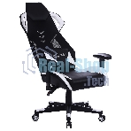 Кресло игровое Cactus CS-CHR-090BLW черный/белый, сиденье черный/белый, эко.кожа, крестовина пластик, пластик черный/белый