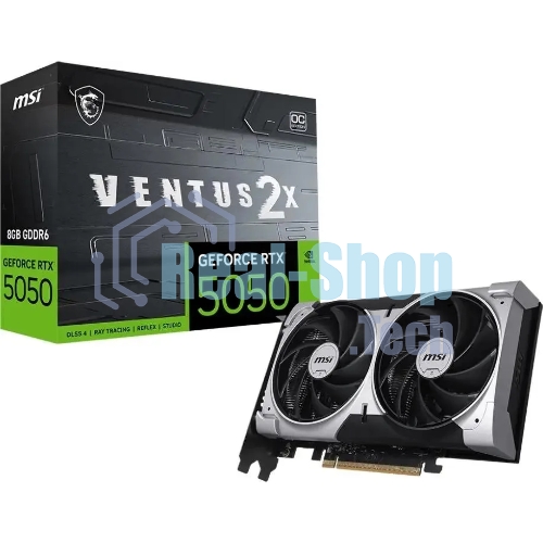 Видеокарта MSI GeForce RTX 5050 8G VENTUS 2X OC, NVIDIA RTX 5050, 8 ГБ GDDR6, 128 бит, PCI-e 5.0, 1xHDMI, 3xDP, 2617 МГц