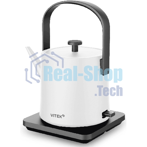 Чайник электрический Vitek VT-WK1001 0.8л. 1000Вт белый/черный корпус: металл