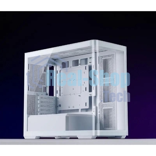 Корпус без блока питания JONSBO D300, Mini-Tower, TG, no fan, 2xUSB-A 3.2 + 1xUSB-C 3.2, mATX, mITX White