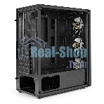 Компьютерный корпус Miditower ExeGate EVO-8227-NPX700 (ATX, БП 700NPX с вент. 12см, 2*USB+1*USB 3.0+HD Audio, черный, 3 вент. RGb, закаленное стекло)