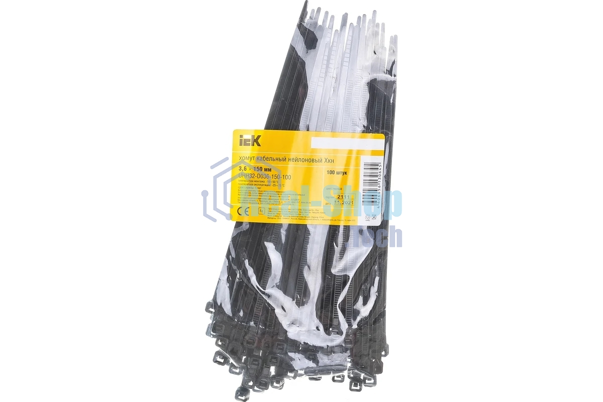 Хомут IEK UHH32-D036-150-100 3,6х150 мм нейлон черные (100 шт)