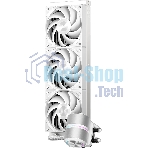 Система охлаждения Water Cooling System PCCooler DE360 Pro WH (300W, 360мм, White, ARGB Pump, Fans: 3x120мм, 86.73CFM, 32dBA, 2200RPM/Pump height 57мм, 28dBA, 3200RPM, Rad thickness 27мм/S: 1851, 1700, 1200, 115X, AM5, AM4, AM3)