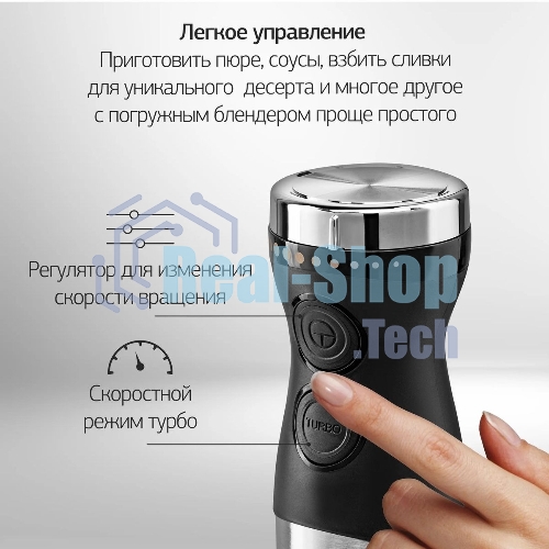 Блендер погружной Hyundai HYB-H3824 800 Вт, серебристый/черный