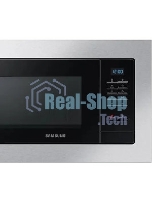 Встраиваемая микроволновая печь Samsung MS23A7013AT/BW серебристый/черный, 23 л, 1150 Вт, переключатели - кнопки