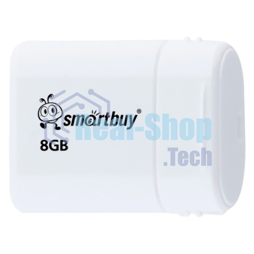 Флешка USB Smartbuy Lara white (SB8GBLara-W), 8Gb, USB 2.0, R/W 15/5, белый