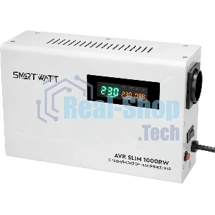 Настенный стабилизатор напряжения SMARTWATT AVR SLIM 1000RW (100W - 260W, 1000VA, 1 кВт, 50 Гц, розеток - 1, LED-дисплей