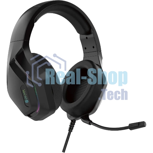 Гарнитура Oklick HS-L600G чёрный, проводная, USB, подсветка