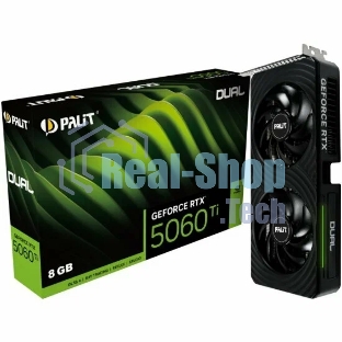 Видеокарта Palit PA-RTX 5060Ti DUAL OC 8Gb RTX 5060TI 8Gb 128bit GDDR7 2407/28000 HDMIx1 DPx3 HDCP Ret