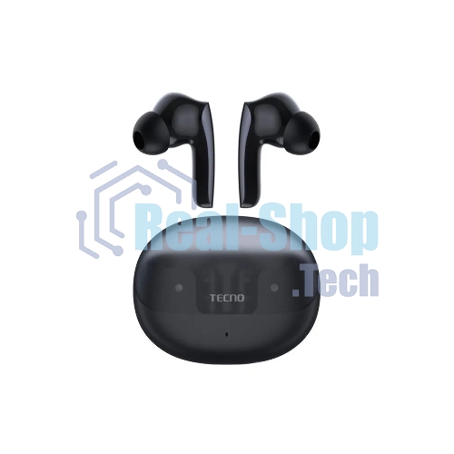 Беспроводные наушники Tecno Sonic (SC02) черный, вкладыши/внутриканальные (трансформер), Bluetooth, до 10 ч
