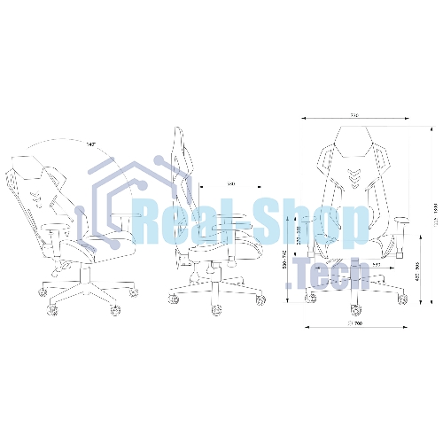 Кресло игровое Cactus CS-CHR-090BLW черный/белый, сиденье черный/белый, эко.кожа, крестовина пластик, пластик черный/белый