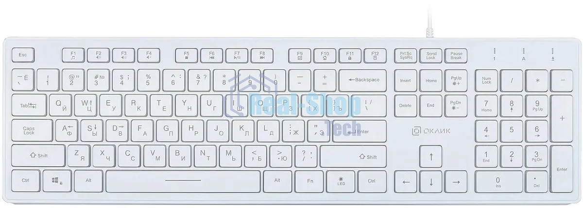 Клавиатура Oklick 550ML проводная, USB Type-A, белый