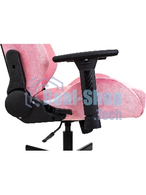 Кресло Knight N1 Fabric розовый, велюр, 120 кг, механизм качания