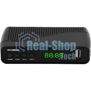 Приставка для цифрового ТВ Hyundai H-DVB500 черный, DVB-T2, DVB-T, DVB-C, HDMI, USB 2.0 х2