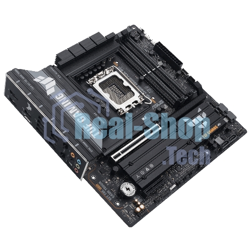 Материнская плата ASUS TUF GAMING B860M-PLUS WIFI, LGA 1851, Intel B860, 4xDDR5, 4xSATA, 3xM.2, 1xPCIe 5.0 x16, 1xPCIe x4, 1xUSB-C, 4xUSB-A 3.2 Gen 1, 2xUSB-A 3.2 Gen 2, 1xHDMI, 1xDP, 1x2.5Gb LAN, 7.1, mATX