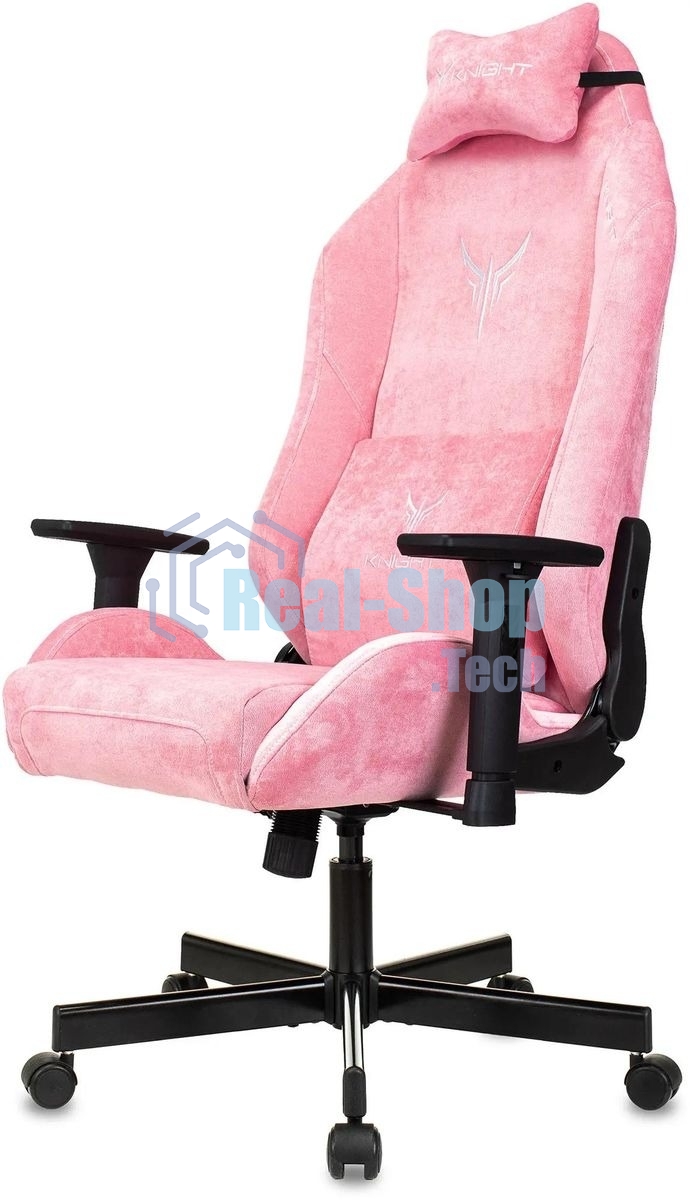 Кресло Knight N1 Fabric розовый, велюр, 120 кг, механизм качания
