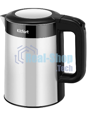 Чайник электрический Kitfort КТ-6691 1.5л. 1500Вт черный/нержавеющая сталь корпус: нерж.сталь/пластик