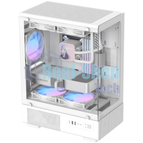 Корпус Formula Crystal Z1CM v2 белый без БП mATX 5x120мм 1xUSB3.0 audio bott PSU