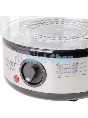 Пароварка Endever Vita-173 черный/стальной, 6 л, ярусы - 3, 800 Вт, механическое