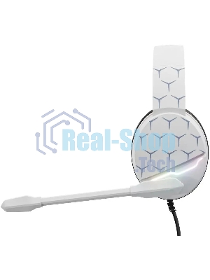 Гарнитура Oklick HS-L710G белый/чёрный, проводная, USB, подсветка